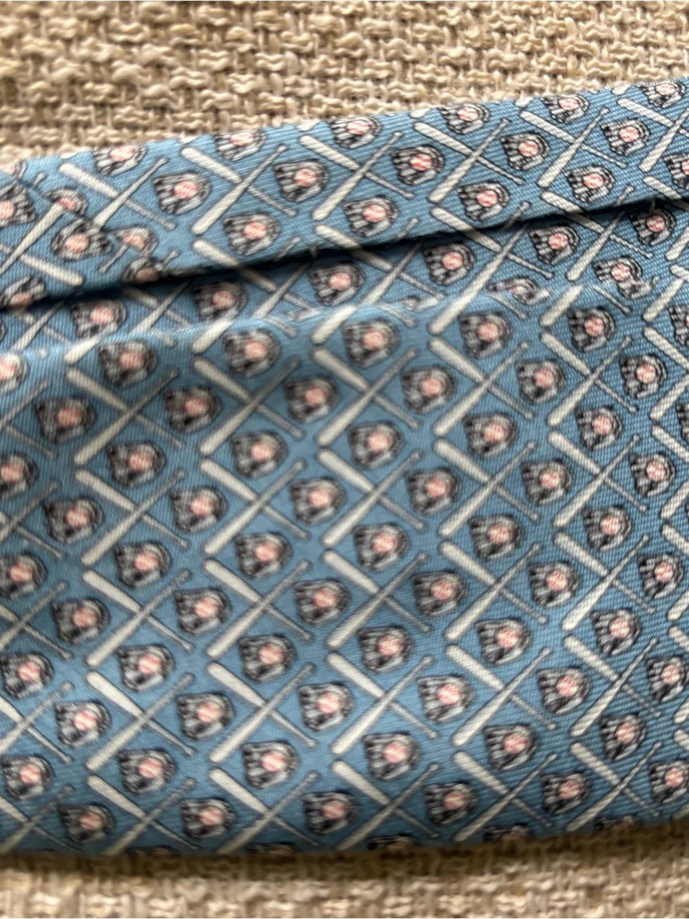 Vineyard Vines Youth Boys Baseball Silk Tie 51” Blue Sports Handmade USA